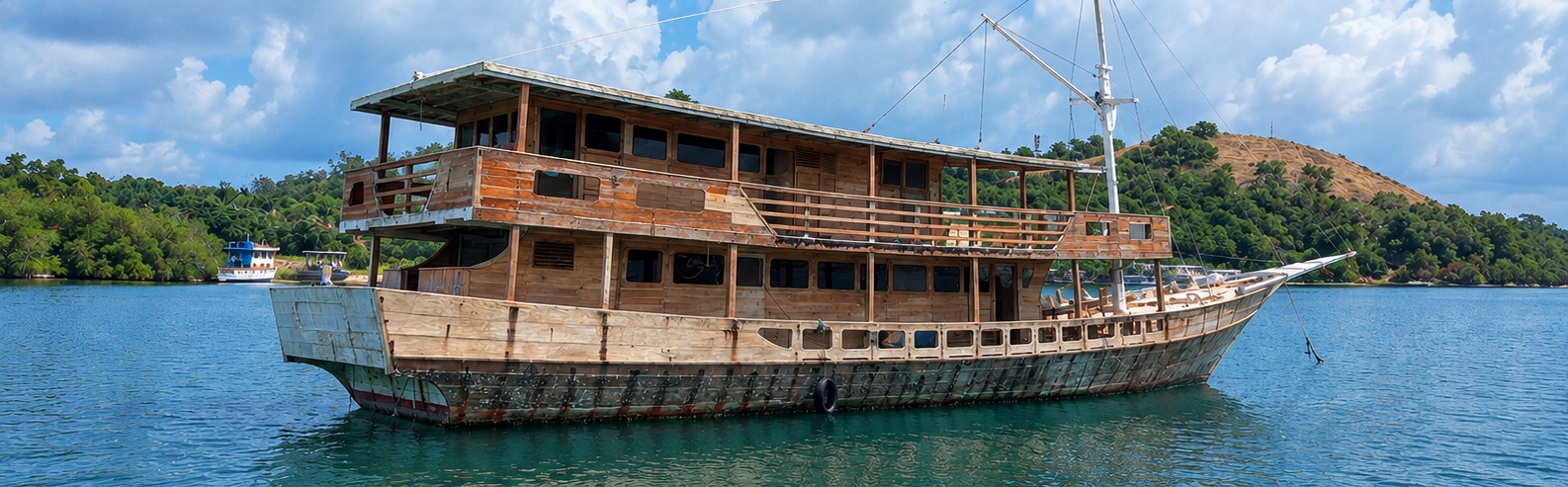 Timber hull refit — Before